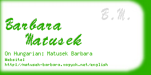 barbara matusek business card